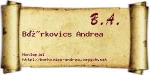 Bárkovics Andrea névjegykártya